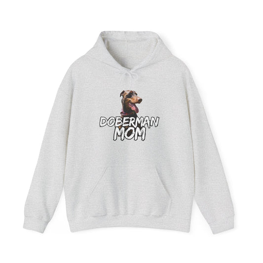 Custom Doberman Mom Hoodie - Cozy Unisex Heavy Blend Sweatshirt